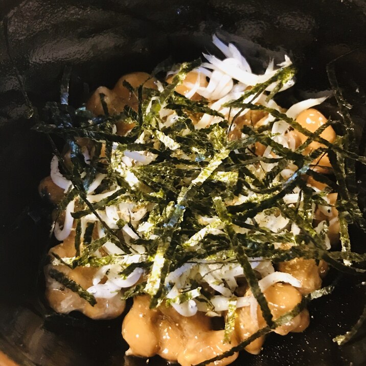 今日の納豆●しらす＆山椒のゆず果汁タレ